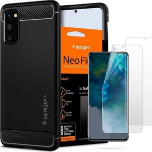 Spigen Etui Spigen Rugged Armor do Samsung Galaxy S20 Matte Black + 2x Folia Neo uniwersalny 8