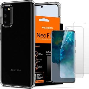 Spigen Etui Spigen Liquid Crystal do Samsung Galaxy S20 Crystal Clear + 2x Folia Neo uniwersalny 8