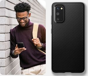 Spigen Etui Spigen Liquid Air do Samsung Galaxy S20 Matte Black + 2x Folia Neo uniwersalny 5