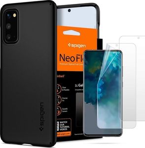 Spigen Etui Spigen Thin Fit do Samsung Galaxy S20 Black + 2x Folia Neo uniwersalny 8