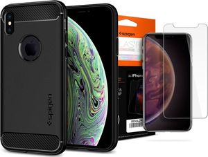 Spigen Etui Spigen Rugged armor Apple iPhone X / Xs + Szkło sgp Glas.tR uniwersalny 7