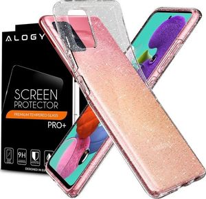 Spigen Etui Spigen Liquid Crystal Glitter do Galaxy A71 Crystal Quartz + Szkło Alogy uniwersalny 9