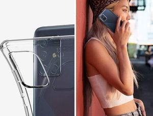 Spigen Etui Spigen Liquid Crystal do Samsung Galaxy A71 Crystal Clear + Szkło Alogy uniwersalny 9