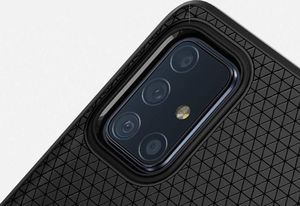 Spigen Etui Spigen Liquid Air do Samsung Galaxy A71 Matte Black + Szkło Alogy uniwersalny 4
