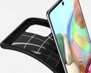 Spigen Etui Spigen Liquid Air do Samsung Galaxy A71 Matte Black + Szkło Alogy uniwersalny 5