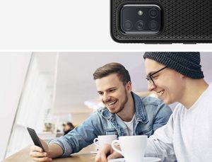 Spigen Etui Spigen Liquid Air do Samsung Galaxy A71 Matte Black + Szkło Alogy uniwersalny 7