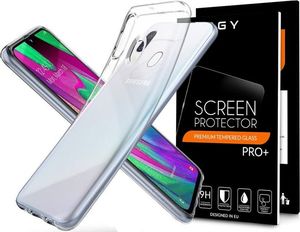 Spigen Etui Spigen Liquid Crystal do Samsung Galaxy A40 Clear + Szkło uniwersalny 6