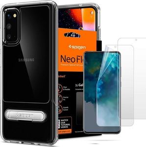 Spigen Etui Spigen Slim Armor Essential S do Samsung Galaxy S20 Crystal Clear + 2x Folia Neo uniwersalny 6