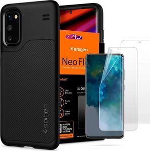 Spigen Etui Spigen Hybrid NX do Samsung Galaxy S20 Black + 2x Folia Neo uniwersalny 6