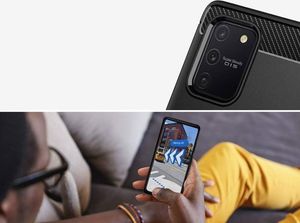 Spigen Etui Spigen Rugged Armor do Samsung Galaxy S10 Lite Matte Black + Szkło 3mk uniwersalny 4