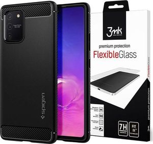 Spigen Etui Spigen Rugged Armor do Samsung Galaxy S10 Lite Matte Black + Szkło 3mk uniwersalny 8