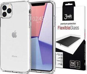 Spigen Etui Spigen Liquid Crystal do Apple iPhone 11 Pro Crystal Clear + Szkło 3mk uniwersalny 6