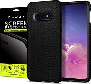 Spigen Etui Spigen Liquid Air do Samsung Galaxy S10e Matte Black + Folia ochronna Alogy uniwersalny 11