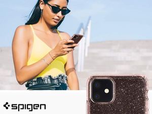Spigen Etui Spigen Liquid Crystal Glitter do Apple iPhone 11 Rose Quartz + szkło alogy uniwersalny 2