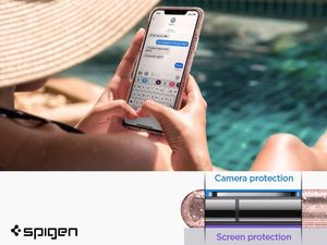 Spigen Etui Spigen Liquid Crystal Glitter do Apple iPhone 11 Rose Quartz + szkło alogy uniwersalny 3