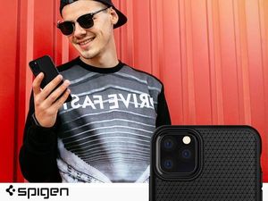 Spigen Etui Spigen Liquid Air do Apple iPhone 11 Pro Matte Black + szkło alogy uniwersalny 3