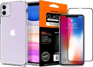 Spigen Etui Spigen Liquid Crystal do Apple iPhone 11 Crystal Clear +szkło sgp uniwersalny 8