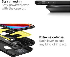 Spigen Etui Spigen Tough Armor XP do Apple iPhone 11 Pro Max Black + Szkło Alogy uniwersalny 7