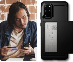 Spigen Etui Spigen Slim Armor CS do Samsung Galaxy S20 Plus Black + 2x Folia Neo uniwersalny 6