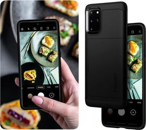 Spigen Etui Spigen Slim Armor CS do Samsung Galaxy S20 Plus Black + 2x Folia Neo uniwersalny 8
