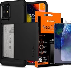Spigen Etui Spigen Slim Armor CS do Samsung Galaxy S20 Plus Black + 2x Folia Neo uniwersalny 9