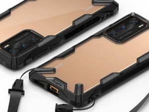 Ringke Etui Ringke Fusion X do Huawei P40 Black + 2x Folia Ringke uniwersalny 9