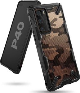 Ringke Etui Ringke Fusion X do Huawei P40 Camo Black + 2x Folia Ringke uniwersalny 2