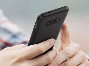 Alogy Etui silikonowe Alogy slim case do Samsung Galaxy S10e czarne + Szkło Alogy Full uniwersalny 7