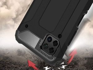 Alogy Etui Alogy Hard Armor do Huawei P40 Lite Czarne + Szkło 3mk uniwersalny 8