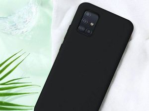 Alogy Etui silikonowe Alogy slim case do Samsung Galaxy A71 czarne + Szkło Alogy uniwersalny 7