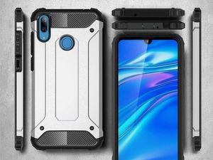Alogy Etui Alogy Hard Armor do Huawei P Smart 2019 / Honor 10 lite srebrne + Szkło Alogy uniwersalny 3