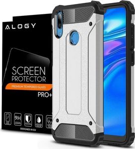 Alogy Etui Alogy Hard Armor do Huawei P Smart 2019 / Honor 10 lite srebrne + Szkło Alogy uniwersalny 6