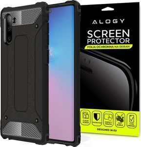 Alogy Etui Alogy Hard Armor do Samsung Galaxy Note 10 czarne + Folia ochronna Alogy uniwersalny 4