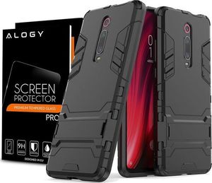 Alogy Etui Alogy Stand Armor do Xiaomi Mi 9T/ 9T Pro/ K20/ K20 Pro czarne + Szkło Alogy uniwersalny 7
