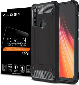 Alogy Etui Alogy Hard Armor do Xiaomi Redmi Note 8 czarne + Szkło Alogy uniwersalny 7