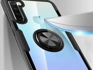 Alogy Etui Alogy Ring Holder Clear Armor do Xiaomi Redmi Note 8 czarne + Szkło Alogy uniwersalny 11