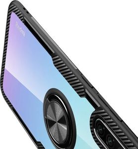 Alogy Etui Alogy Ring Holder Clear Armor do Xiaomi Redmi Note 8 czarne + Szkło Alogy uniwersalny 5
