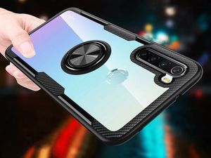 Alogy Etui Alogy Ring Holder Clear Armor do Xiaomi Redmi Note 8 czarne + Szkło Alogy uniwersalny 10