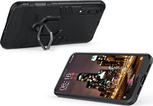 Alogy Etui Alogy Stand Ring Armor do Huawei P20 Pro czarne + Szkło Alogy uniwersalny 6