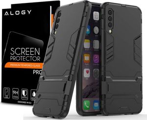 Alogy Etui Alogy Stand Armor do Samsung Galaxy A30S/A50/A50S czarne + szkło uniwersalny 9