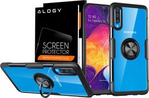 Alogy Etui Alogy Ring Holder Clear Armor do Galaxy A30S/A50/A50S czarne +szkło uniwersalny 8