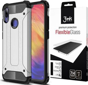 Alogy Etui Alogy Hard Armor do Xiaomi Redmi Note 7/ Note 7 Pro Srebrne + szkło 3mk uniwersalny 10