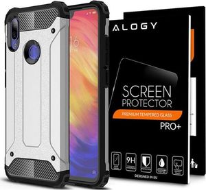 Alogy Etui Alogy Hard Armor do Xiaomi Redmi Note 7/ Note 7 Pro Srebrne + szkło uniwersalny 10