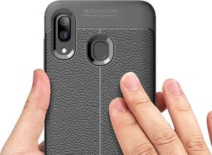 Alogy Etui Alogy Leather Armor do Samsung Galaxy A40 czarne + Szkło 3mk FG uniwersalny 3