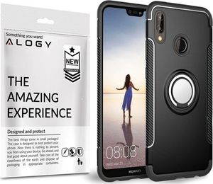 Alogy Etui Alogy pancerne Huawei P20 Lite Ring czarne + Szkło uniwersalny 5