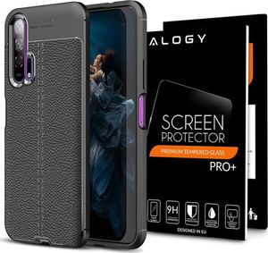 Alogy Etui Alogy Leather Armor do Huawei Honor 20 Pro czarne + szkło Alogy uniwersalny 10