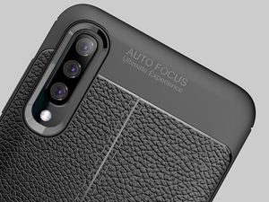 Alogy Etui Alogy Leather Armor do Samsung Galaxy A70/A70S czarne + Szkło Alogy uniwersalny 3