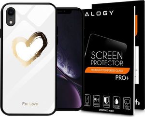 Alogy Etui Alogy Glass Armor Case do Apple iPhone XR białe serce + Szkło uniwersalny 8