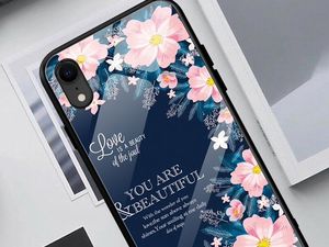 Alogy Etui Alogy Glass Armor Case do Apple iPhone XR kwiaty + Szkło uniwersalny 3