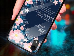 Alogy Etui Alogy Glass Armor Case do Apple iPhone XR kwiaty + Szkło uniwersalny 5